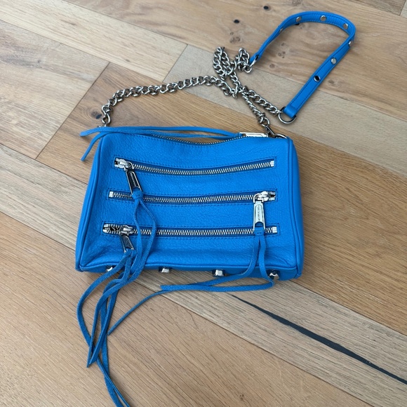 Rebecca Minkoff Handbags - Rebecca Minkoff Five-Zip Mini Crossbody Bag Blue